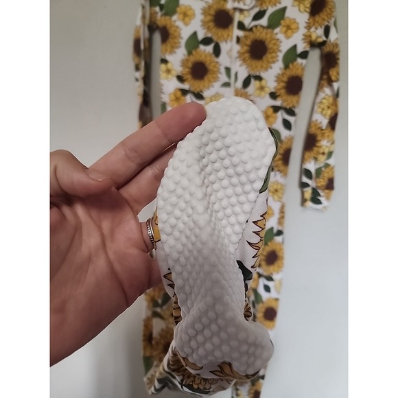 Lot Children's Place PJ 5T Footed Sleepers Pajamas Sunflowers Floral EUC - Picture 3 of 10